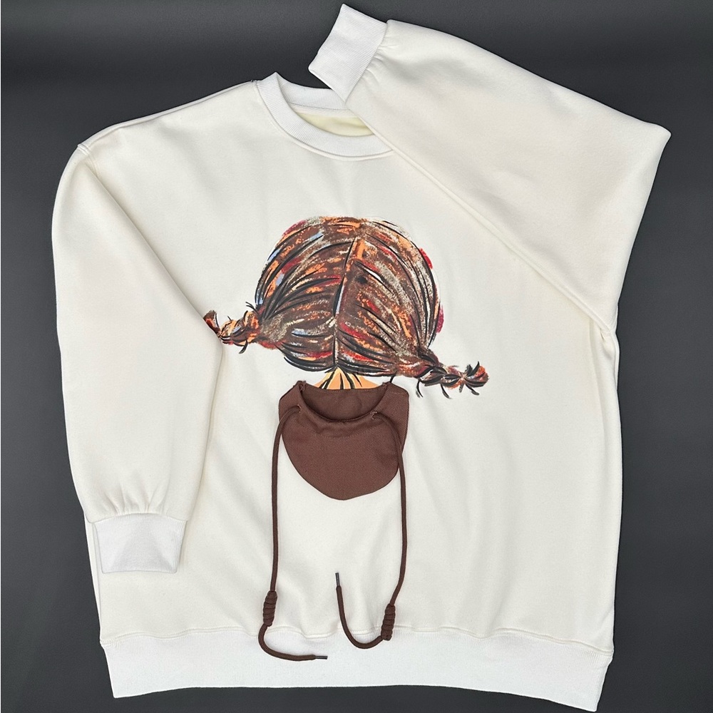 Sweatshirt Girl One Size White Valentine Day Gift Cute